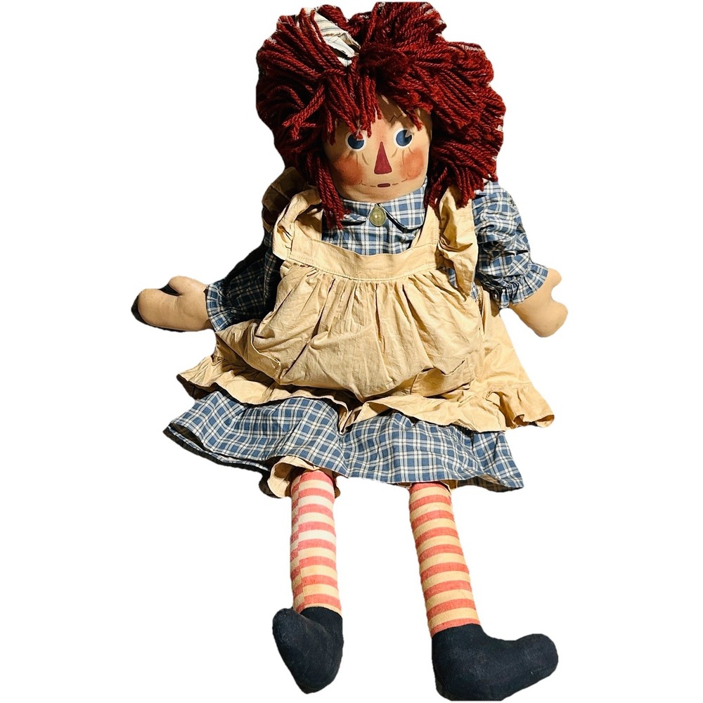 Vintage Raggedy Ann Doll with Original Clothes about 32" Cloth Handmade Unsigned